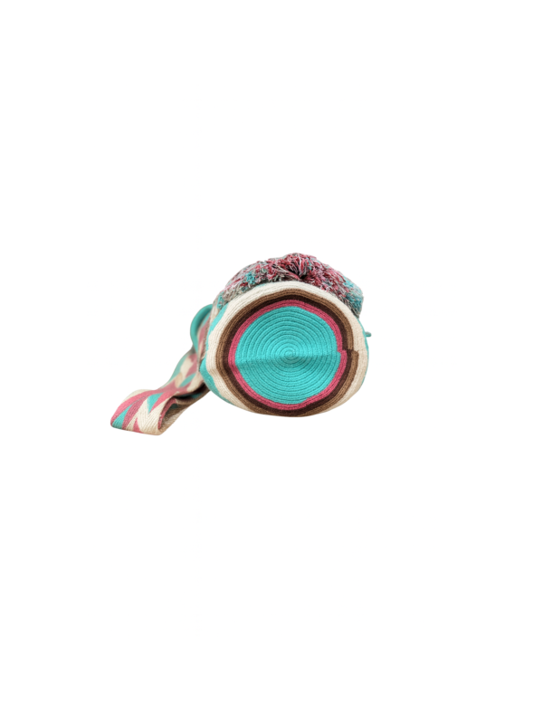 Aqua Blossom handcrafted woven bag