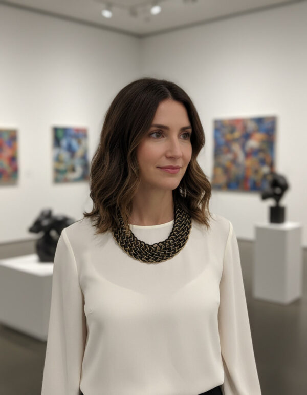 Obsidian Lumen handcrafted woven bag